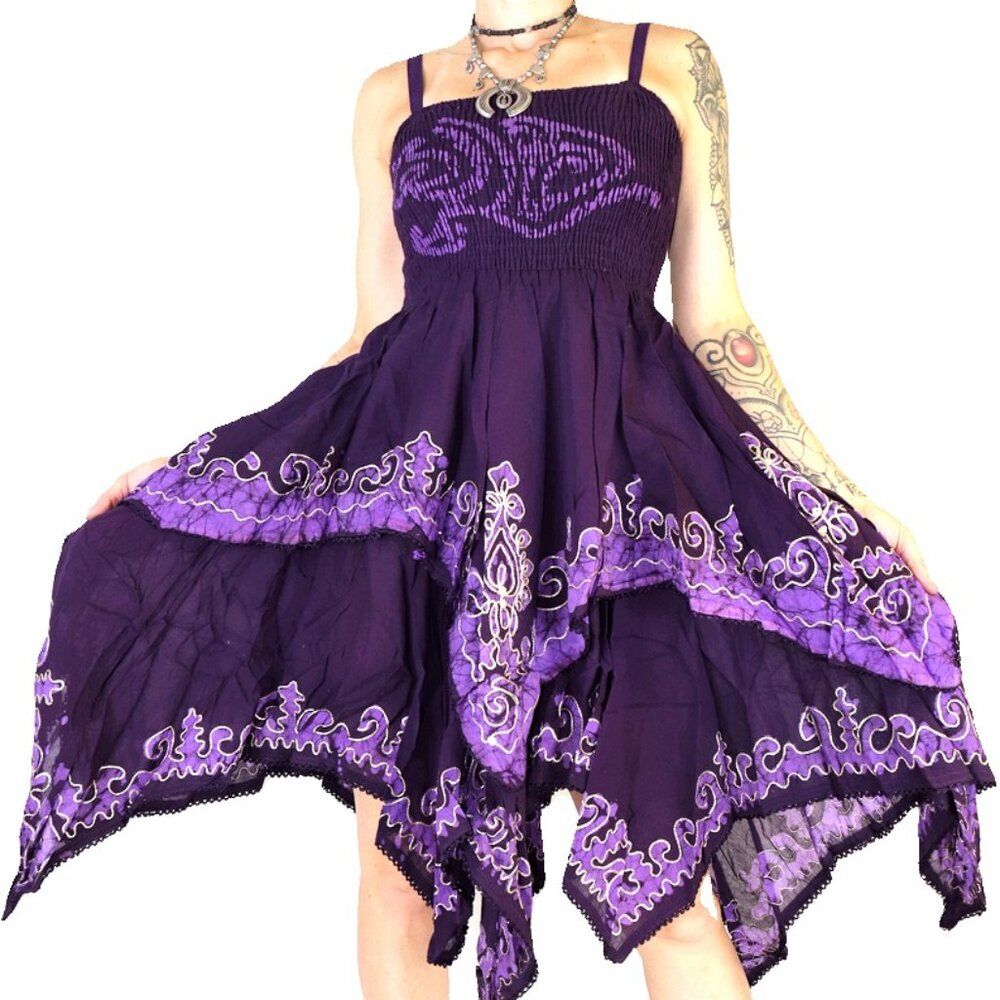Beautiful Layered Fairy Hestia Purple Boho Hippie Dress